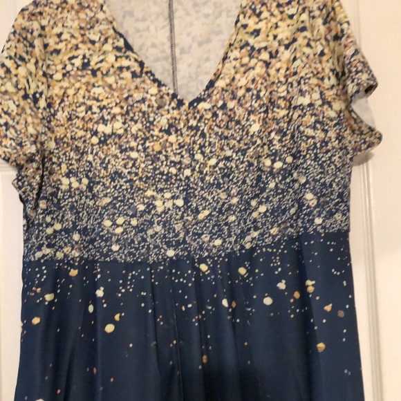 Wedding guest event long dress size 14 Navy with multi colored top. - Picture 2 of 4